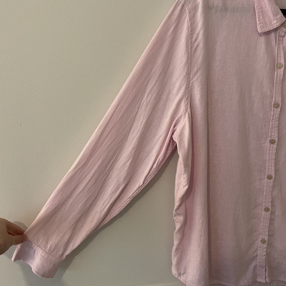 Orvis Womens Linen Blend Button Up  Pastel Pink XXL Resort Lagenlook Minimalist - Picture 5 of 11